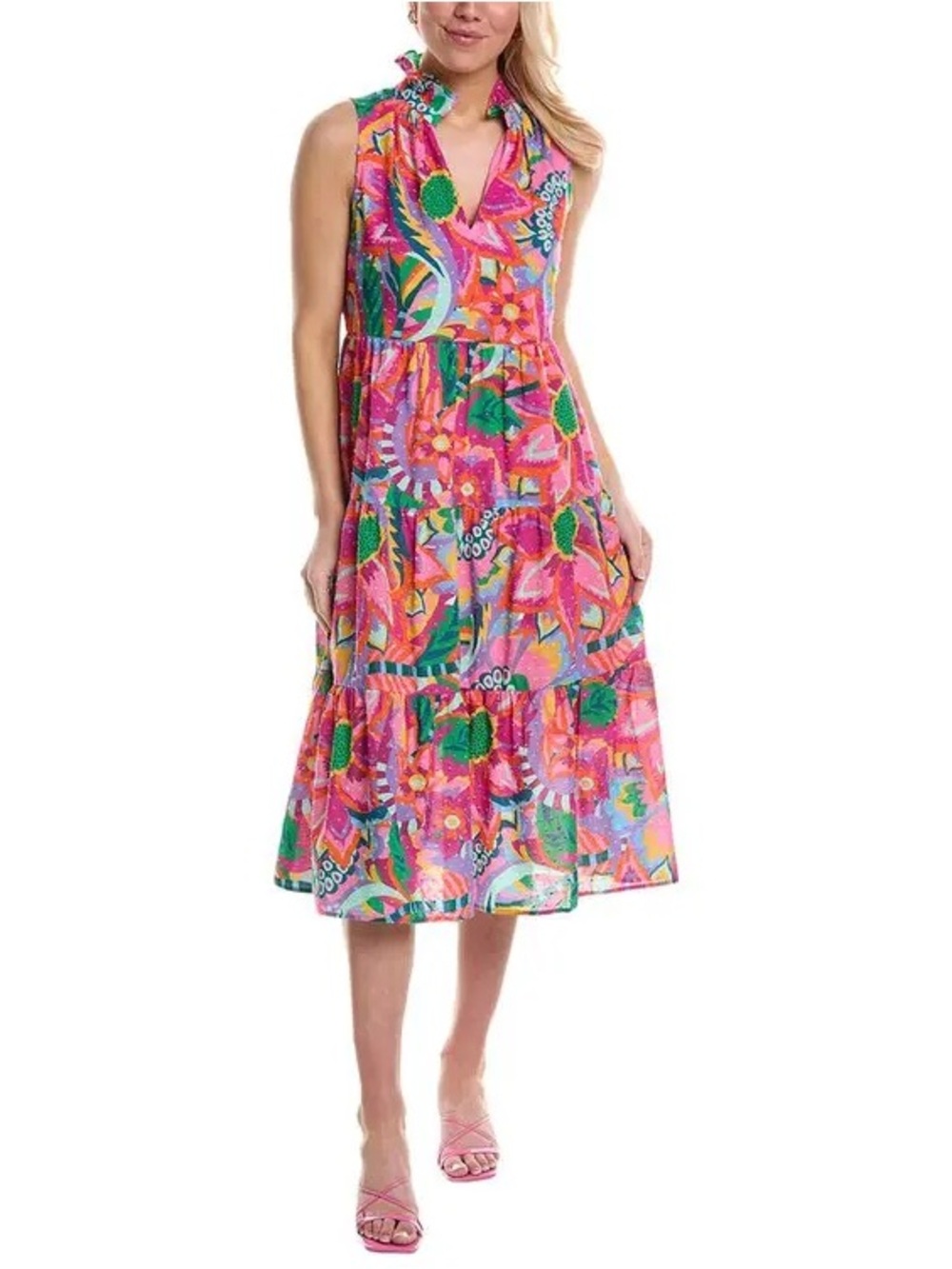 Crosby by Mollie Burch Wesley Midi dress in Heat Waves Print Women's Size Large